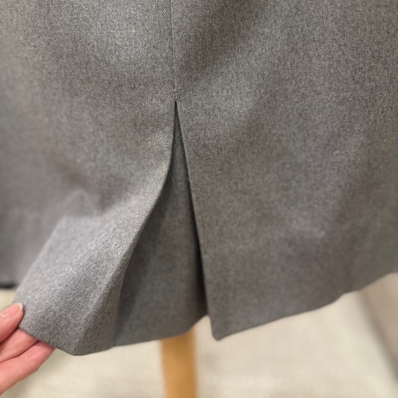 Vintage Frances Shop Gray Wool Suit Set Real Mink Fur Collar Jacket & Skirt S - Picture 13 of 16